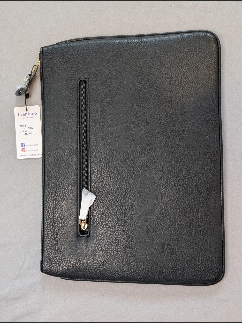 Brentano Black Tablet Sleeve Pouch Textured 9x13 NWT - Picture 2 of 6